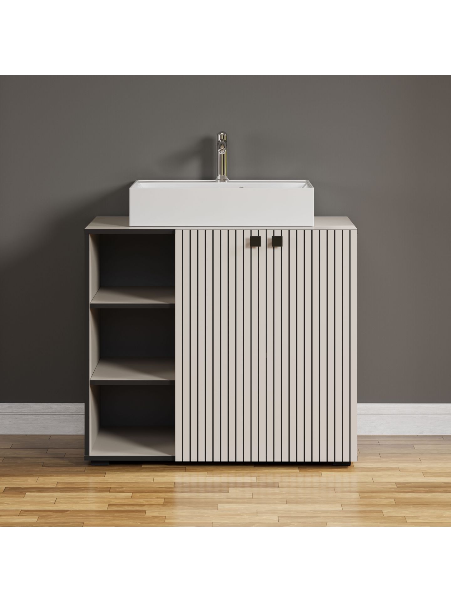 trendteam PureBliss Waschbeckenunterschrank Cashmere Waschbecken