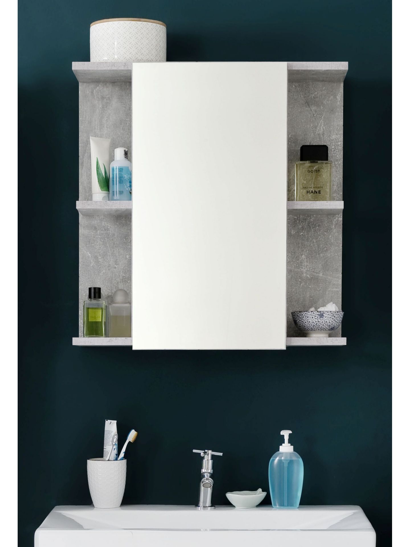 trendteam Nano Spiegelschrank grau Beton Stone