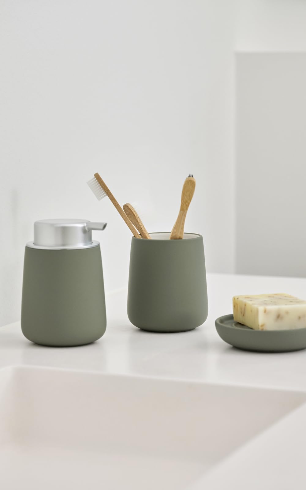 Zone Denmark Nova Seifenschale Olive Green Porzellan 11 cm