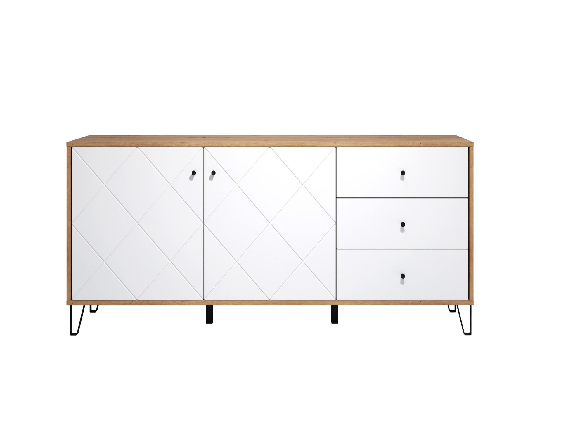 trendteam Touch Sideboard Artisan Eiche Weiß Matt