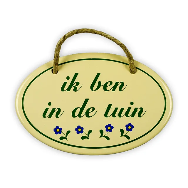 Münder Email Emailschild 15x10 cm ik ben in de tuin Blümchen