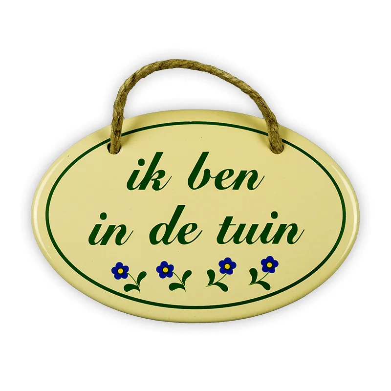 Münder Email Emailschild 15x10 cm ik ben in de tuin Blümchen