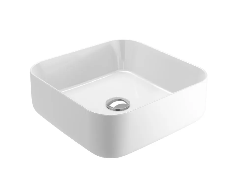 Treos Serie 800 Aufsatzbecken Keramik 39,5 cm weiß ohne Hahnloch