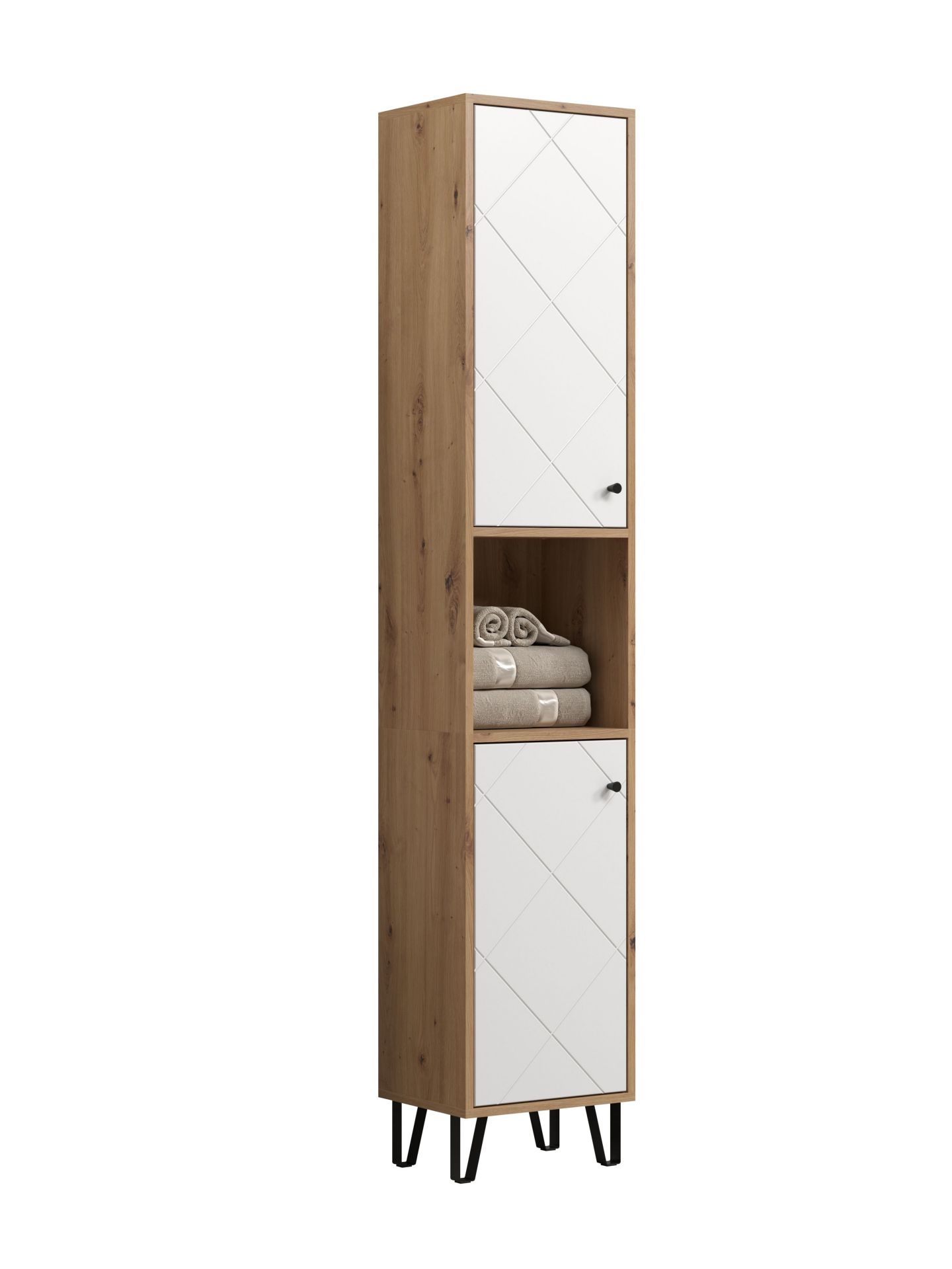 trendteam Touch Hochschrank Artisan Eiche-Weiß Matt
