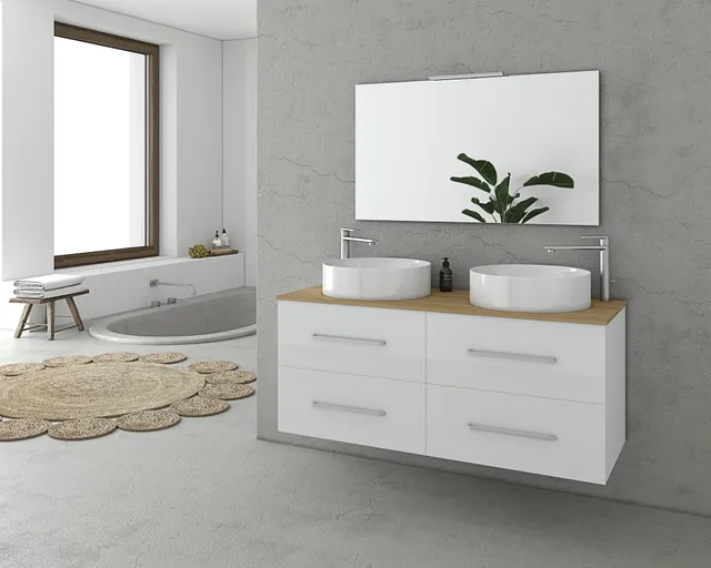 DROP Torino 120 White Top Badmöbel 120 cm Weiß