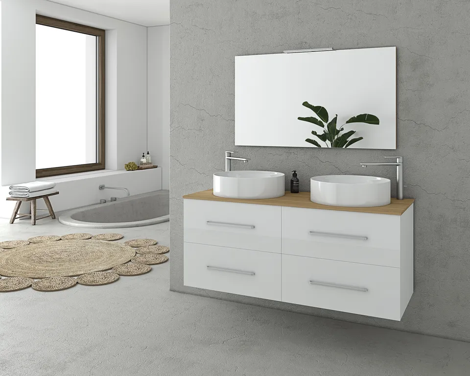 DROP Torino 120 White Top Badmöbel 120 cm Weiß