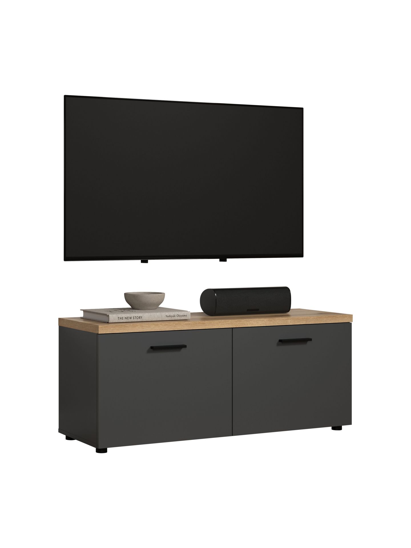 trendteam Baggio Lowboard Anthrazit Coast Evoke Oak TV