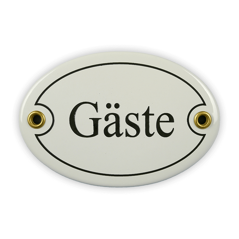 Münder Email Emaille Lagerschilder Gäste Türschild 10,5x7 cm weiß