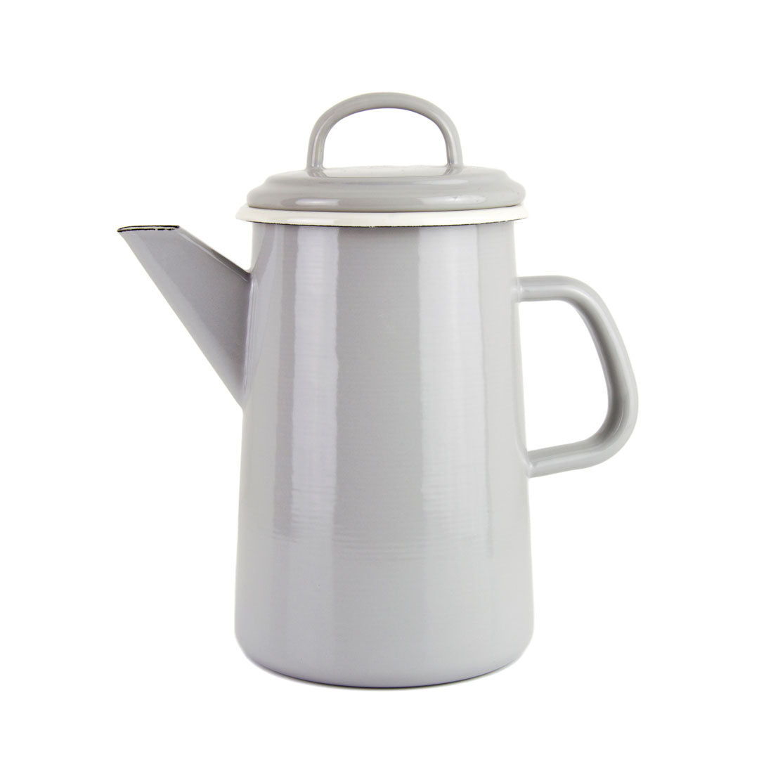 Münder Email Nostalgie Kaffeekanne 1,6L grau creme