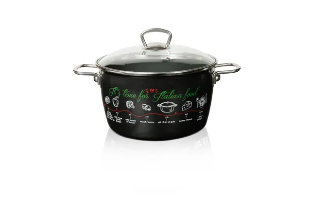 Münder Haus und Garten Topf 24 cm 6 L matt schwarz Italian Food
