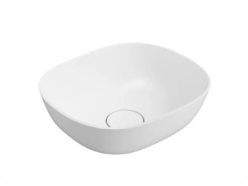 Treos Serie 735 Aufsatzwaschbecken Mineralguss Weiß Matt 40 cm