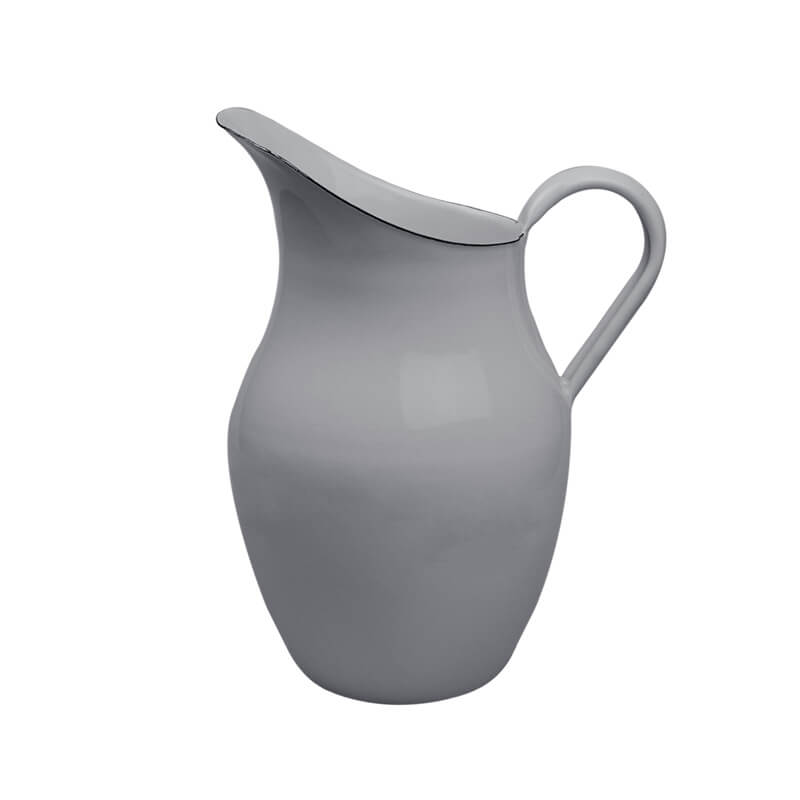 Münder Email Pastell Wasserkanne 2,5 l grau 26 cm