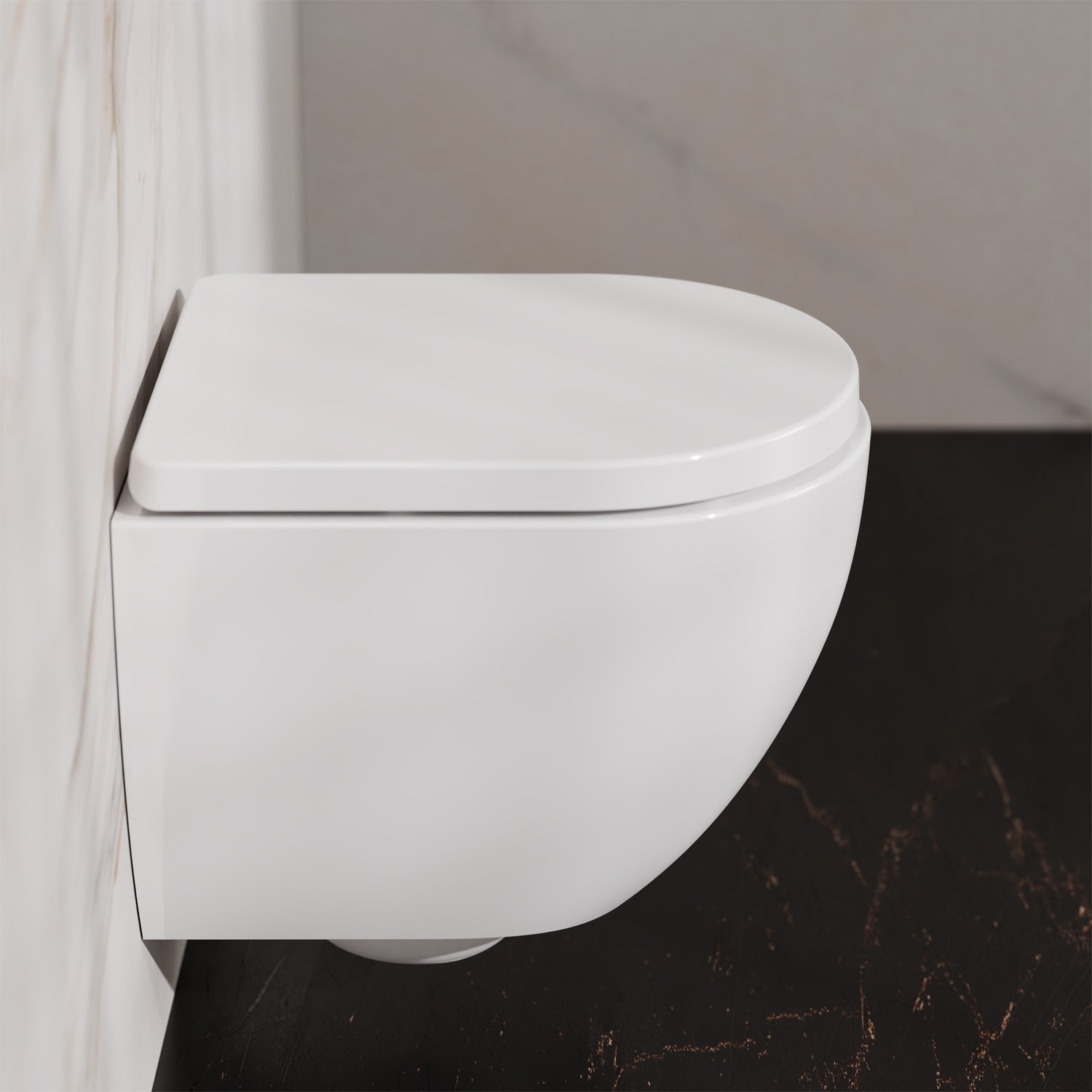 Treos Serie 810 Wand-WC Set 48 cm spülrandlos weiß
