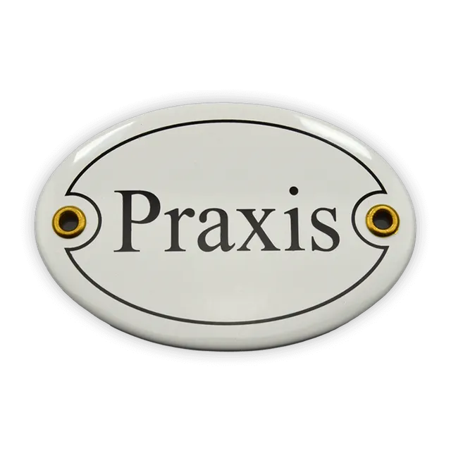 Münder Email Emailschild Praxis oval 10,5x7 cm