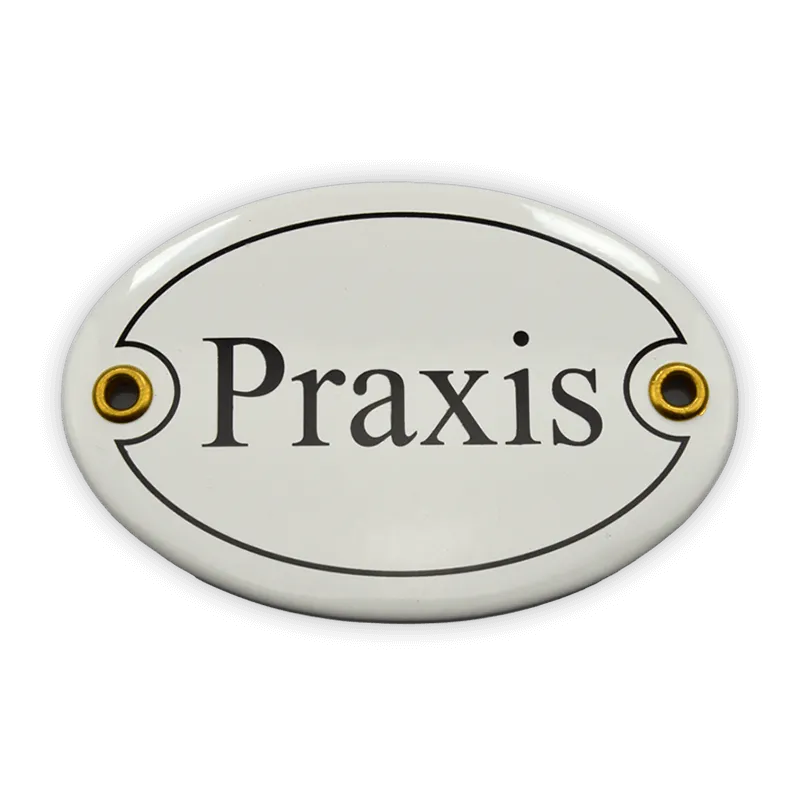 Münder Email Emailschild Praxis oval 10,5x7 cm