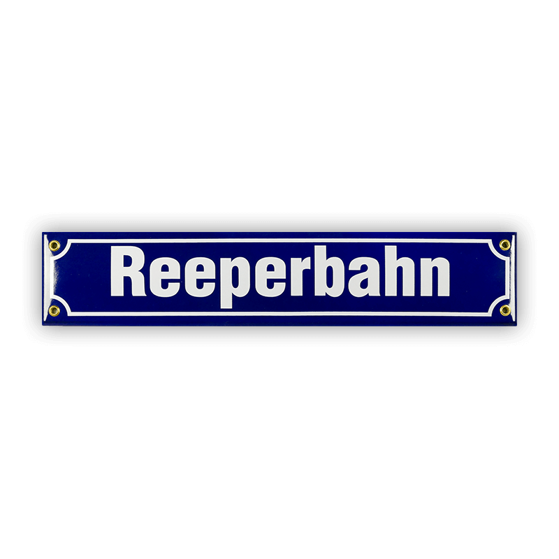 Münder Mini-Straßenschild Reeperbahn 40x8 cm blau
