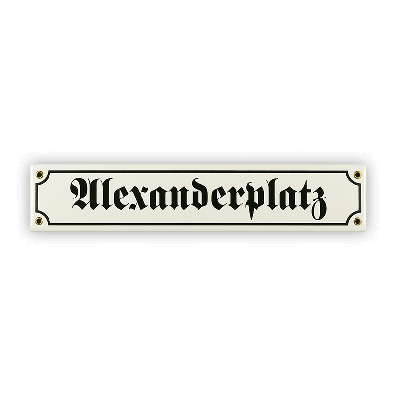 Münder Email Emaille Lagerschilder Alexanderplatz Straßenschild 40 cm