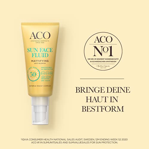 ACO Sun Face Fluid LSF 50+ mattierend 40 ml Mischhaut