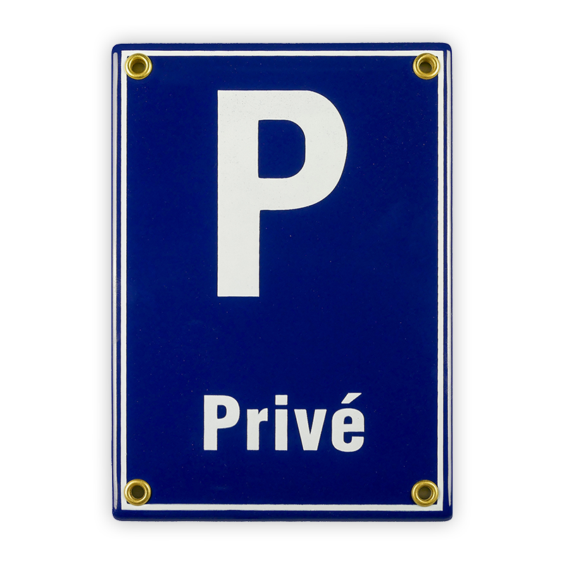 Münder Email P Privé Emailschild 12x17 cm blau/weiß