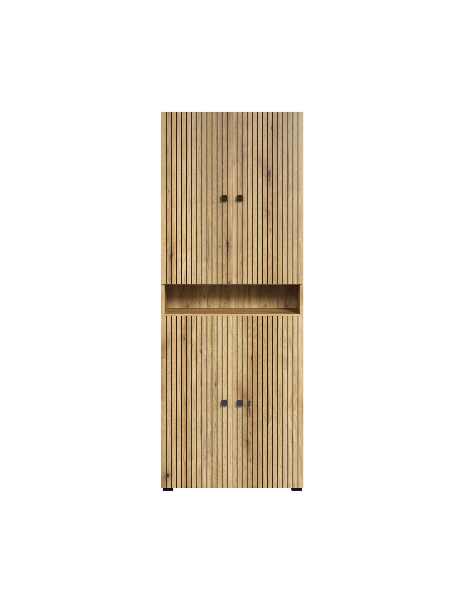trendteam PureBliss Hochschrank Evoke Eiche Schwarz