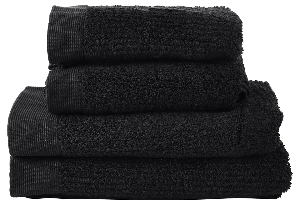 Zone Denmark Classic Handtuch Set Schwarz 4-tlg Baumwolle