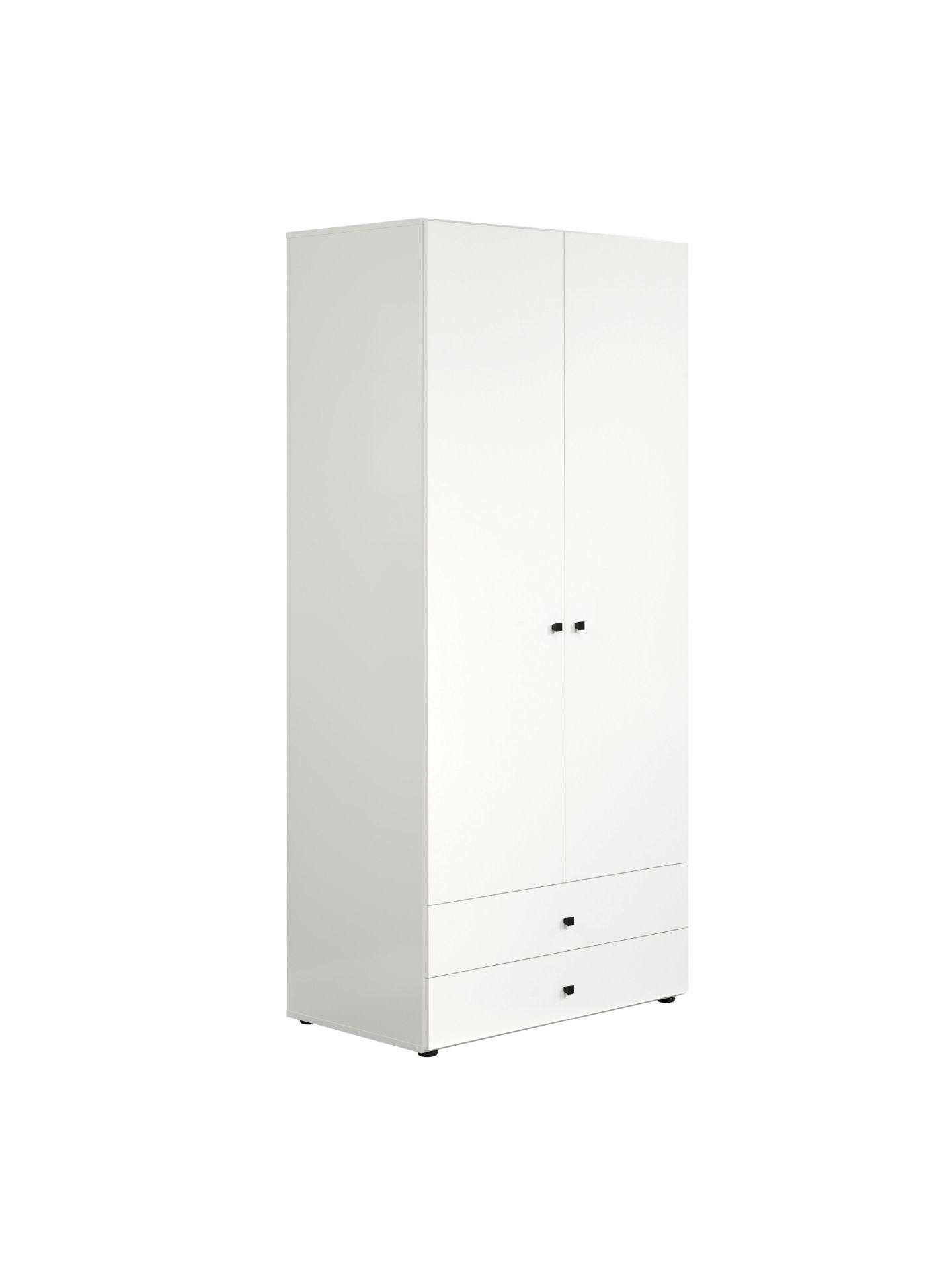 trendteam Basics Kleiderschrank Weiß 2-Türig Kinderschrank