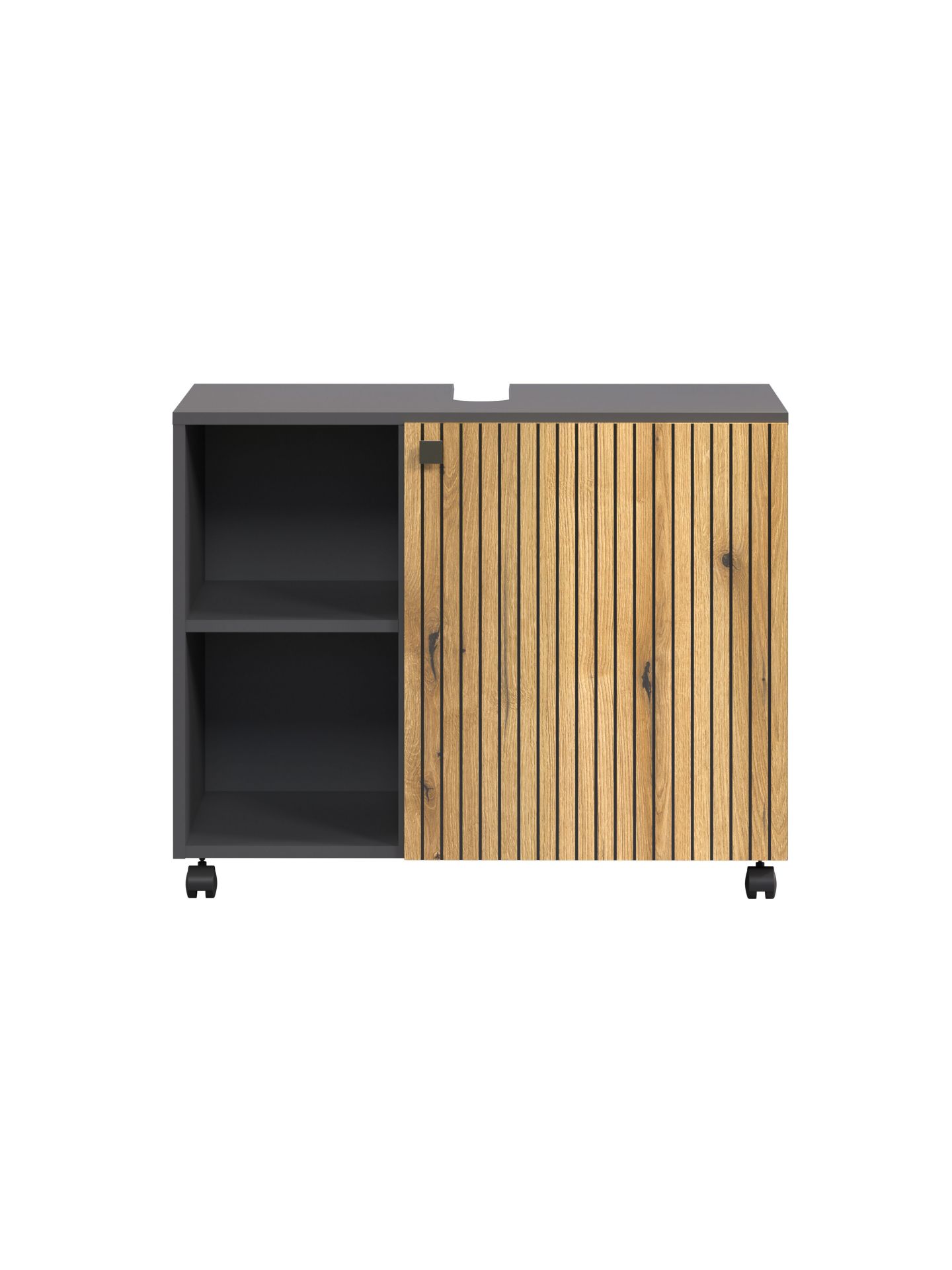 trendteam PureBliss Waschbeckenunterschrank Anthrazit Eiche