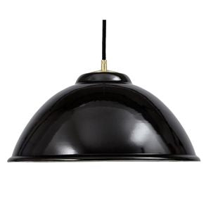 Münder-Selection Lampe 340 mm Emaille Leuchte schwarz Textilkabel weiß