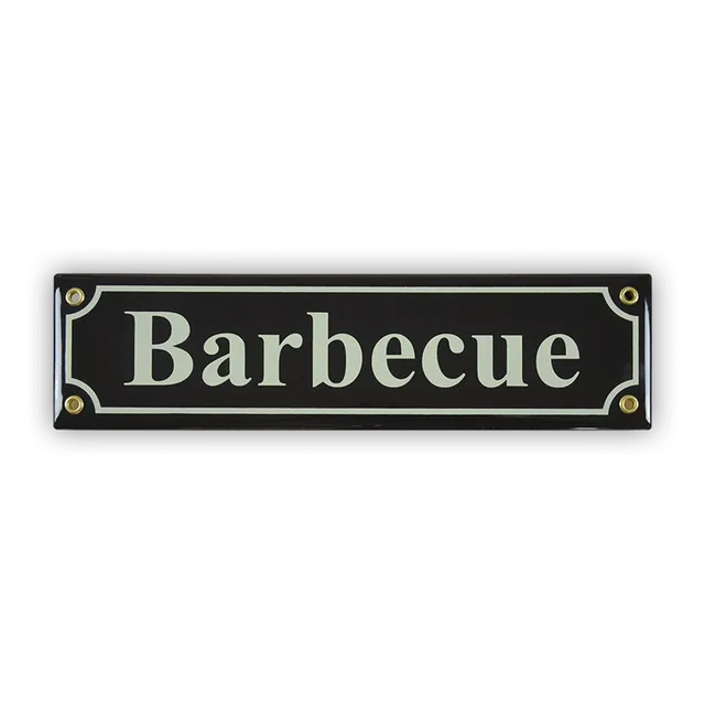 Münder Email Mini-Straßenschild Barbecue 30 cm schwarz