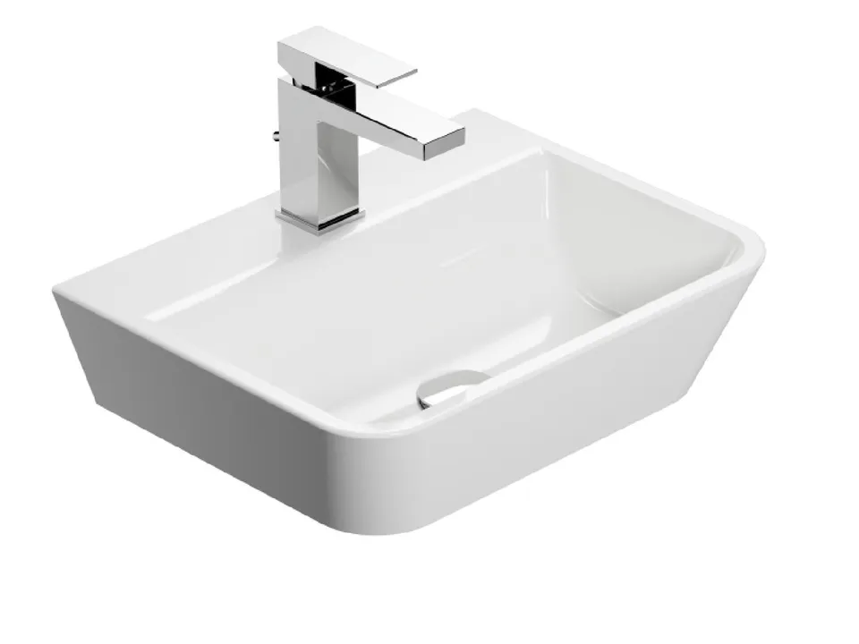 Treos Serie 720 Waschbecken 450x350 mit Hahnloch weiß