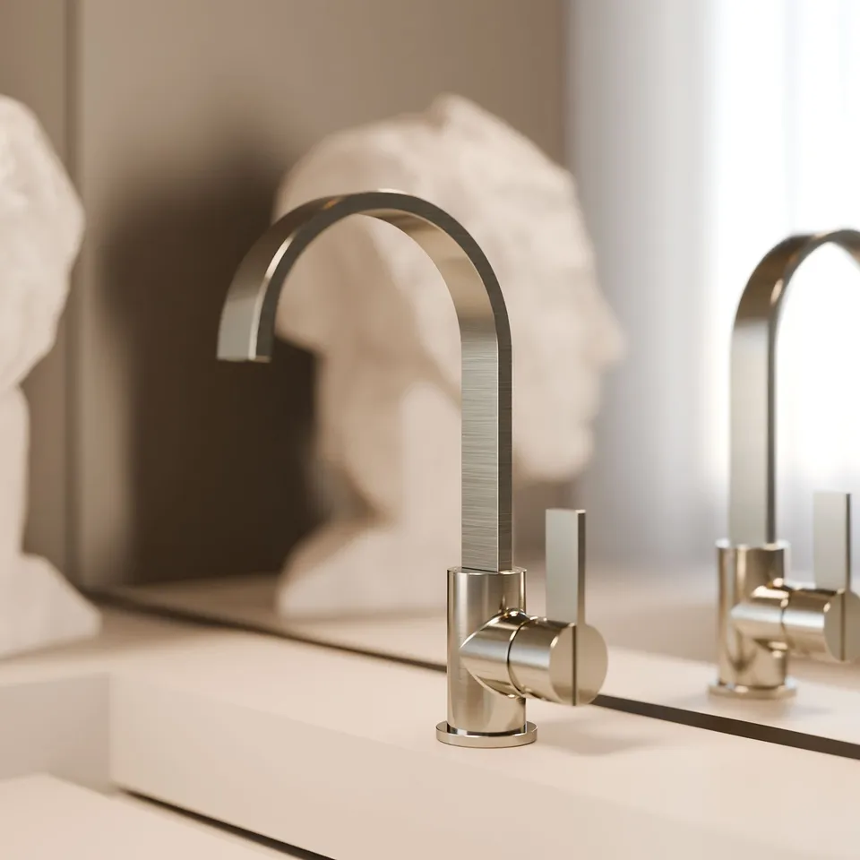 Treos Serie 195 Waschtischarmatur Brushed Nickel Einhebelmischer