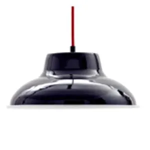 Münder Selection Emaille-Lampe 320mm schwarz/weiß Textilkabel weiß