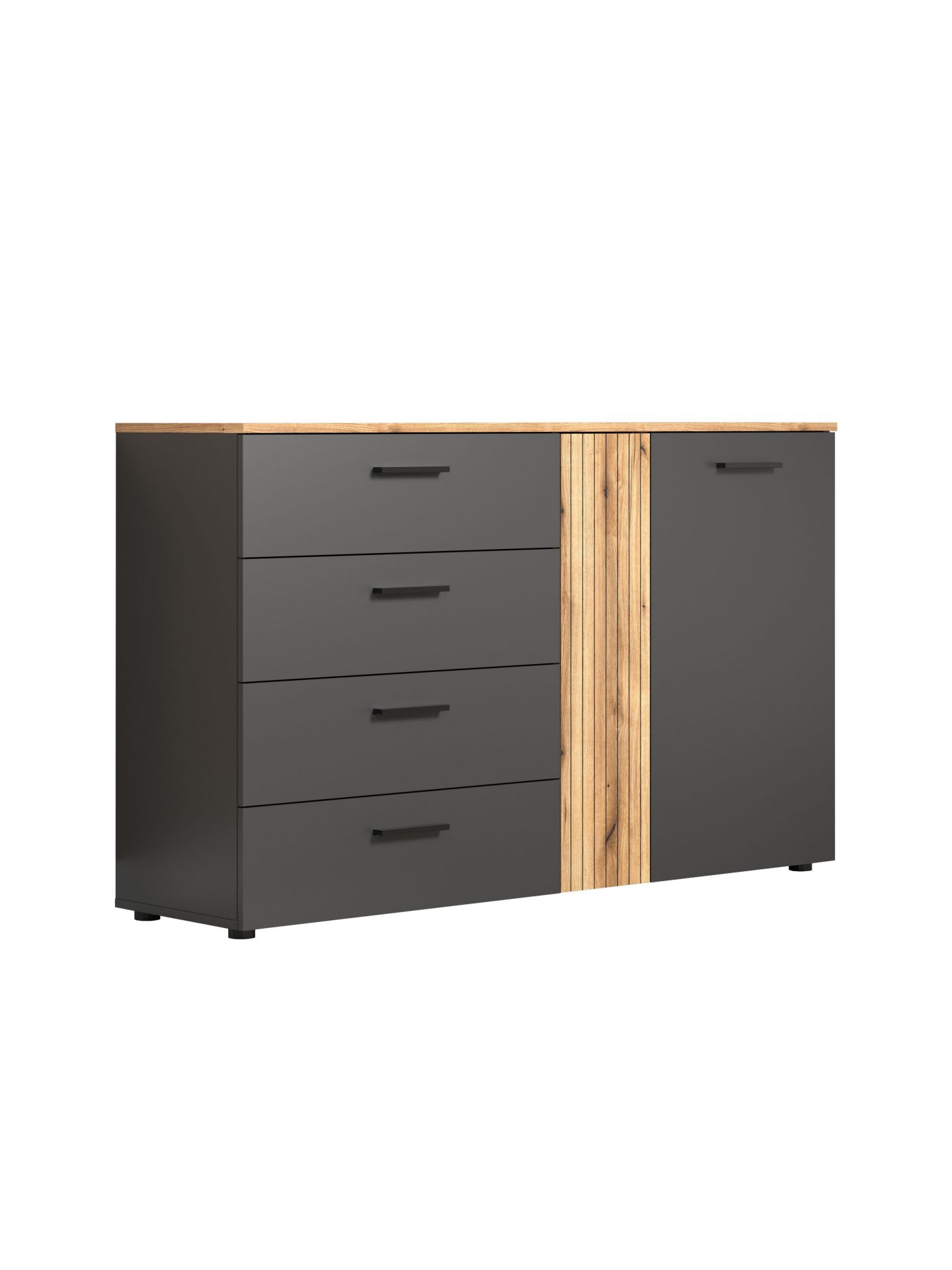 trendteam Esteban Kommode 2TR4SK Anthrazit Eiche