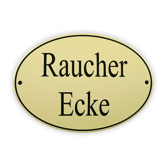 Münder Email Lagerschilder Emailschild Raucher Ecke oval 21x15