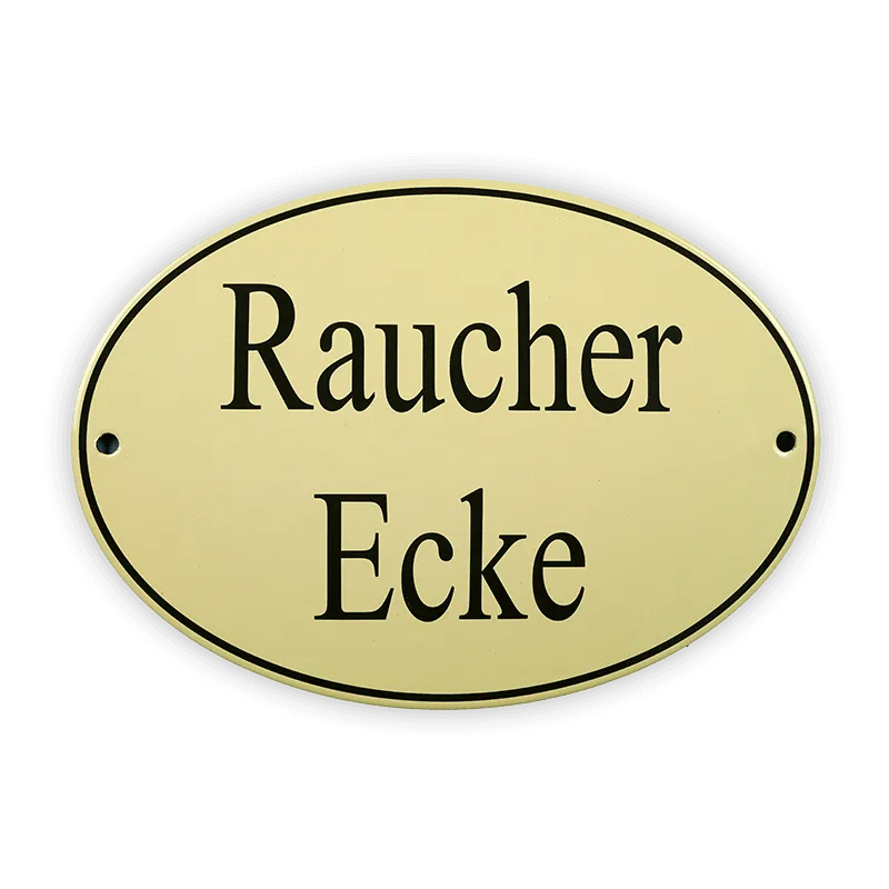 Münder Email Lagerschilder Emailschild Raucher Ecke oval 21x15