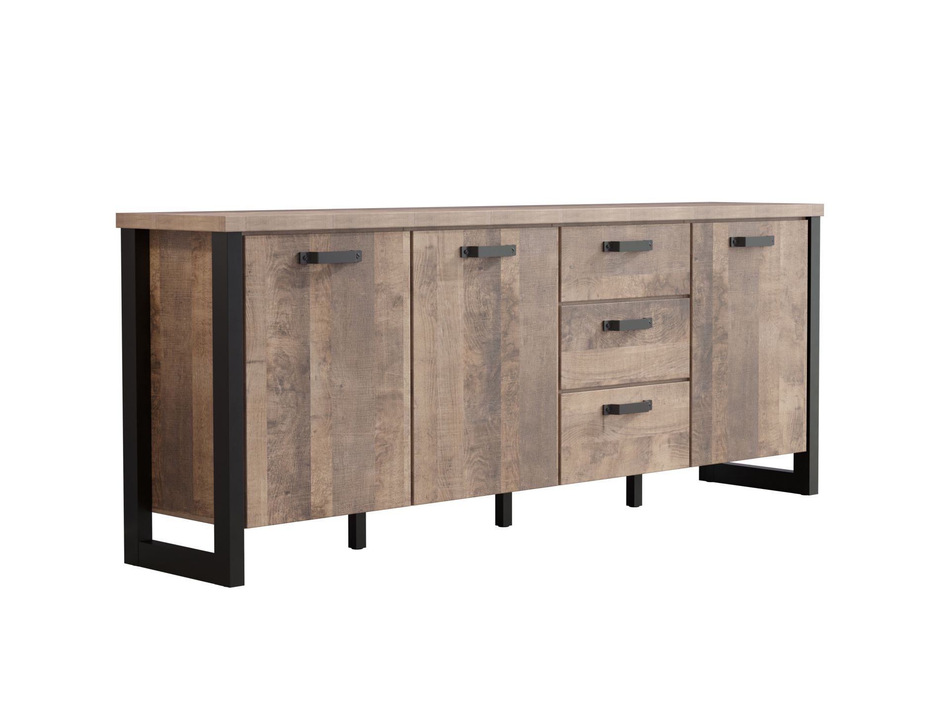 trendteam Emile Sideboard Eiche Tabak Schwarz Anrichte