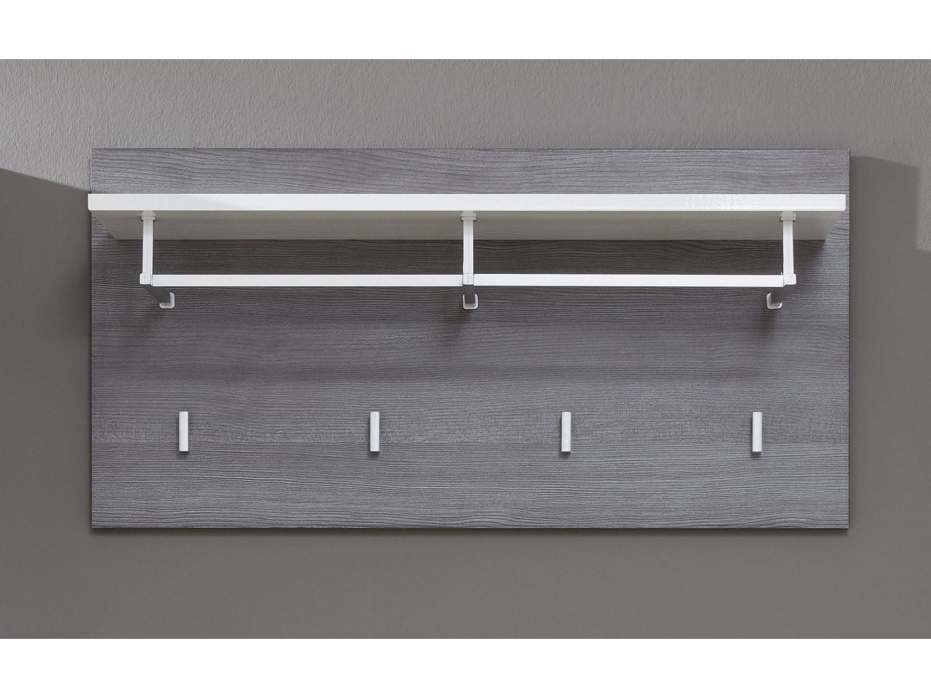 trendteam Line Garderobenpaneel Rauchsilber Weiß