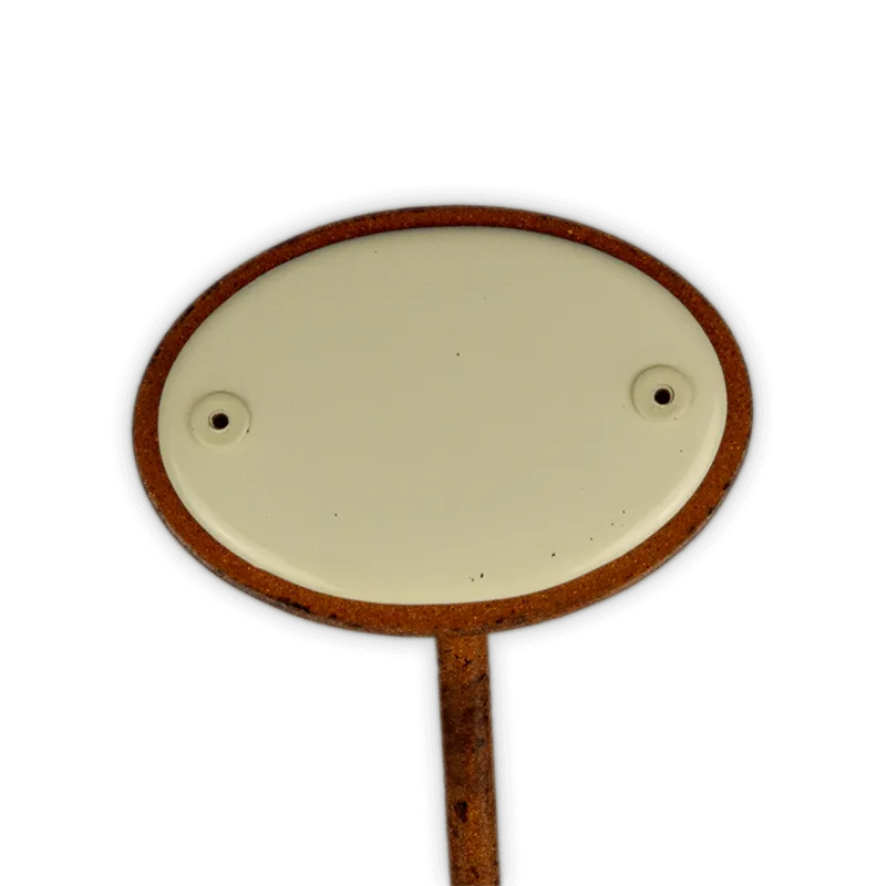 Münder Emailschild Blanko Erdspieß 25cm 6x4cm creme