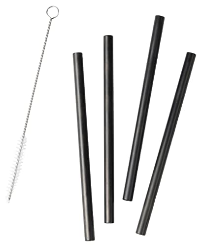 Zone Denmark Rocks Strohhalme 15cm Schwarz Edelstahl 4er