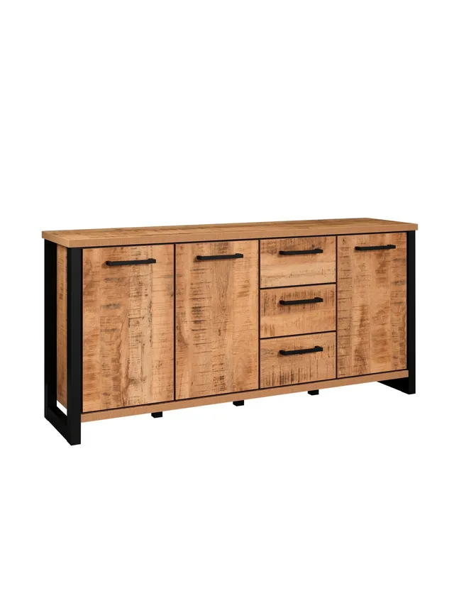 trendteam Enna Sideboard Mango Stollen schwarzer Griff