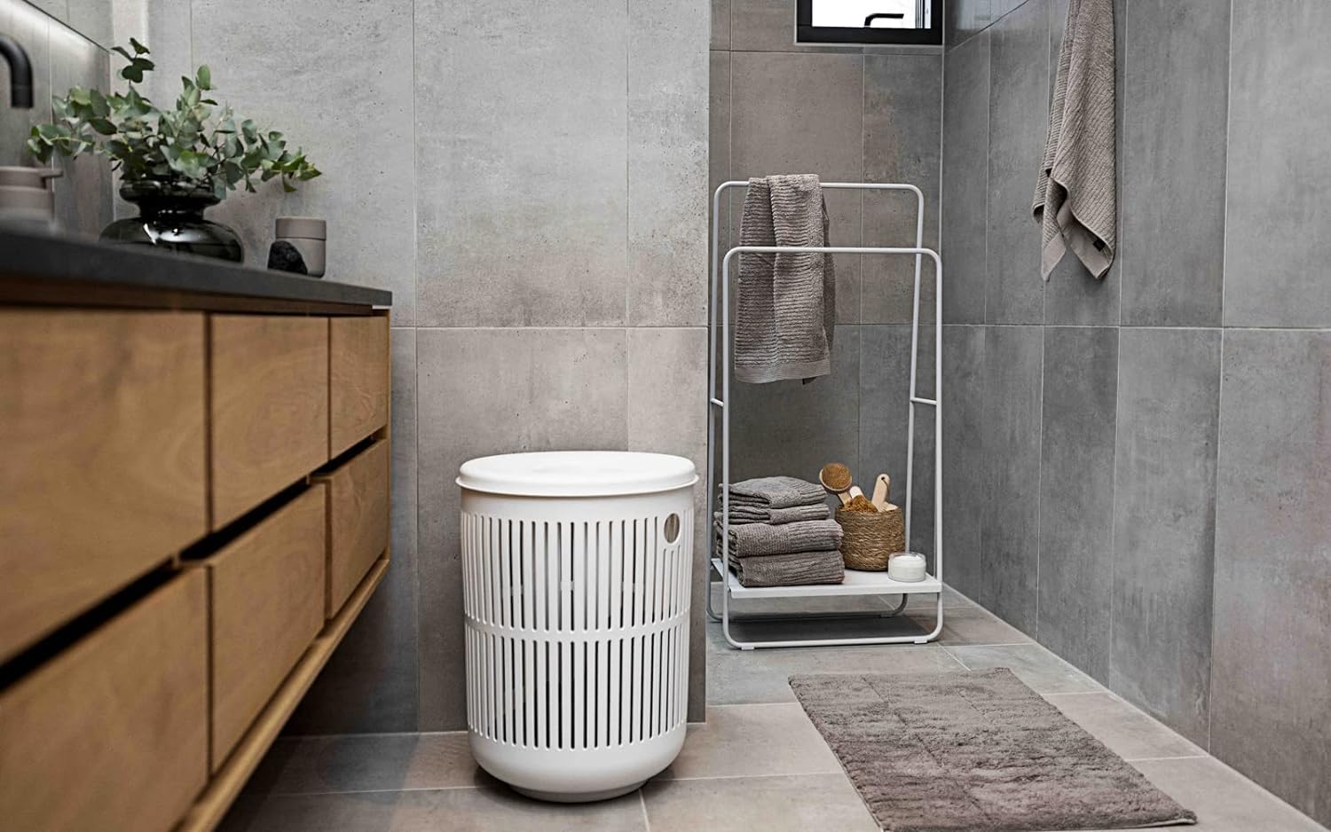 Zone Denmark UME Wäschekorb 60 L Taupe mit Deckel