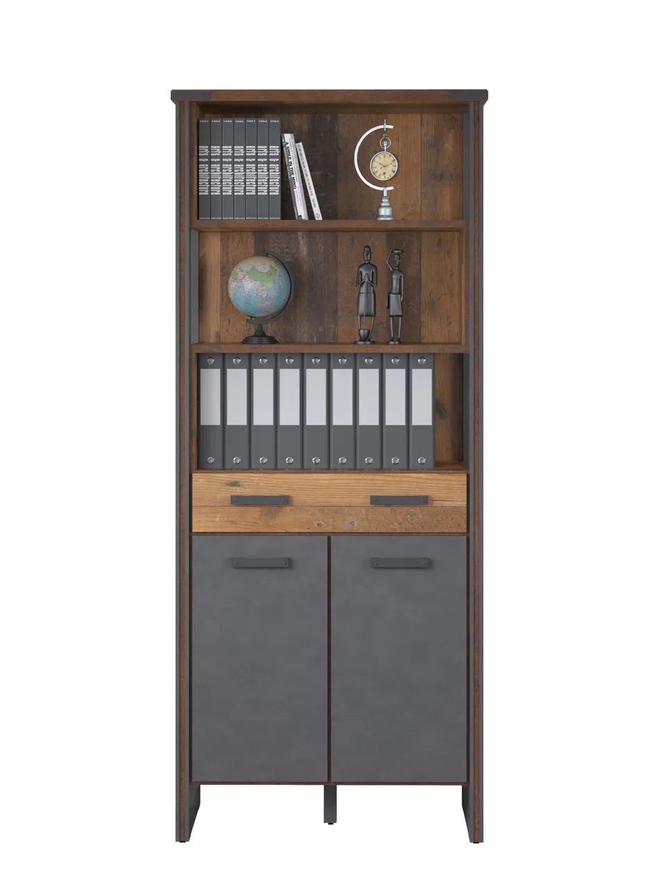 trendteam Prime Büroschrank Old Wood mit Regalteil