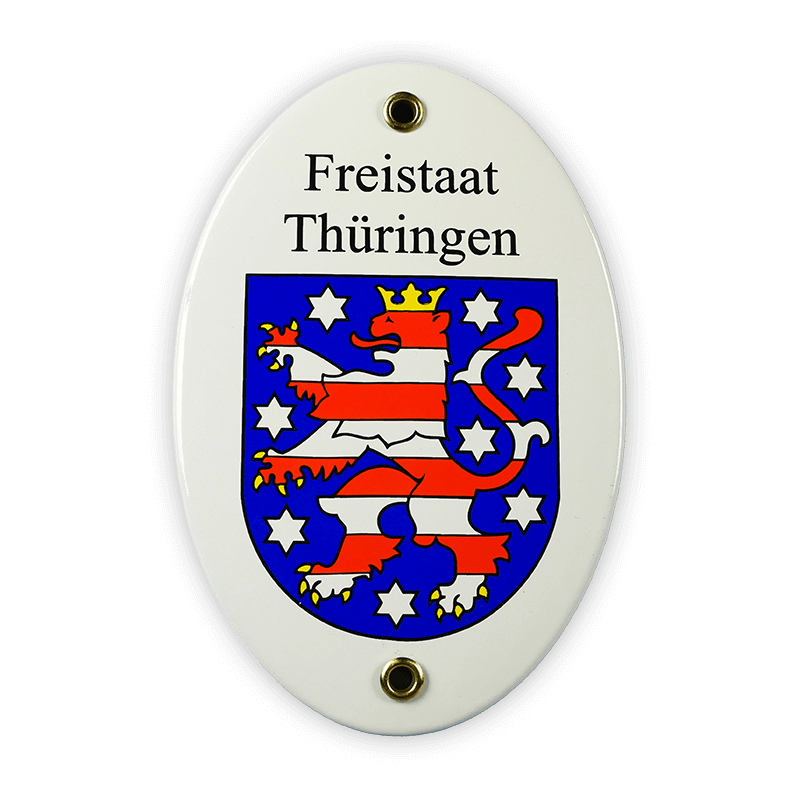 Münder Email Emaille Lagerschilder Thüringen Emailschild oval 10x15 cm