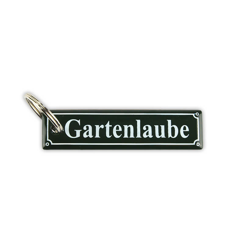 Münder Email Schlüsselanhänger Gartenlaube 8x2 cm grün
