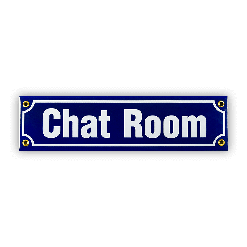 Münder Email Lagerschilder Chat Room Mini-Straßenschild 30x8 cm