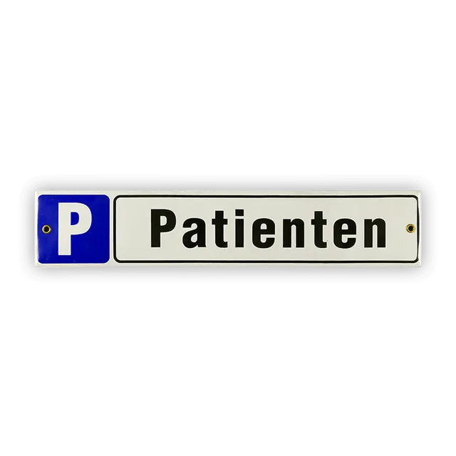 Münder Email P Patienten Emailschild 40x8 cm weiß/blau