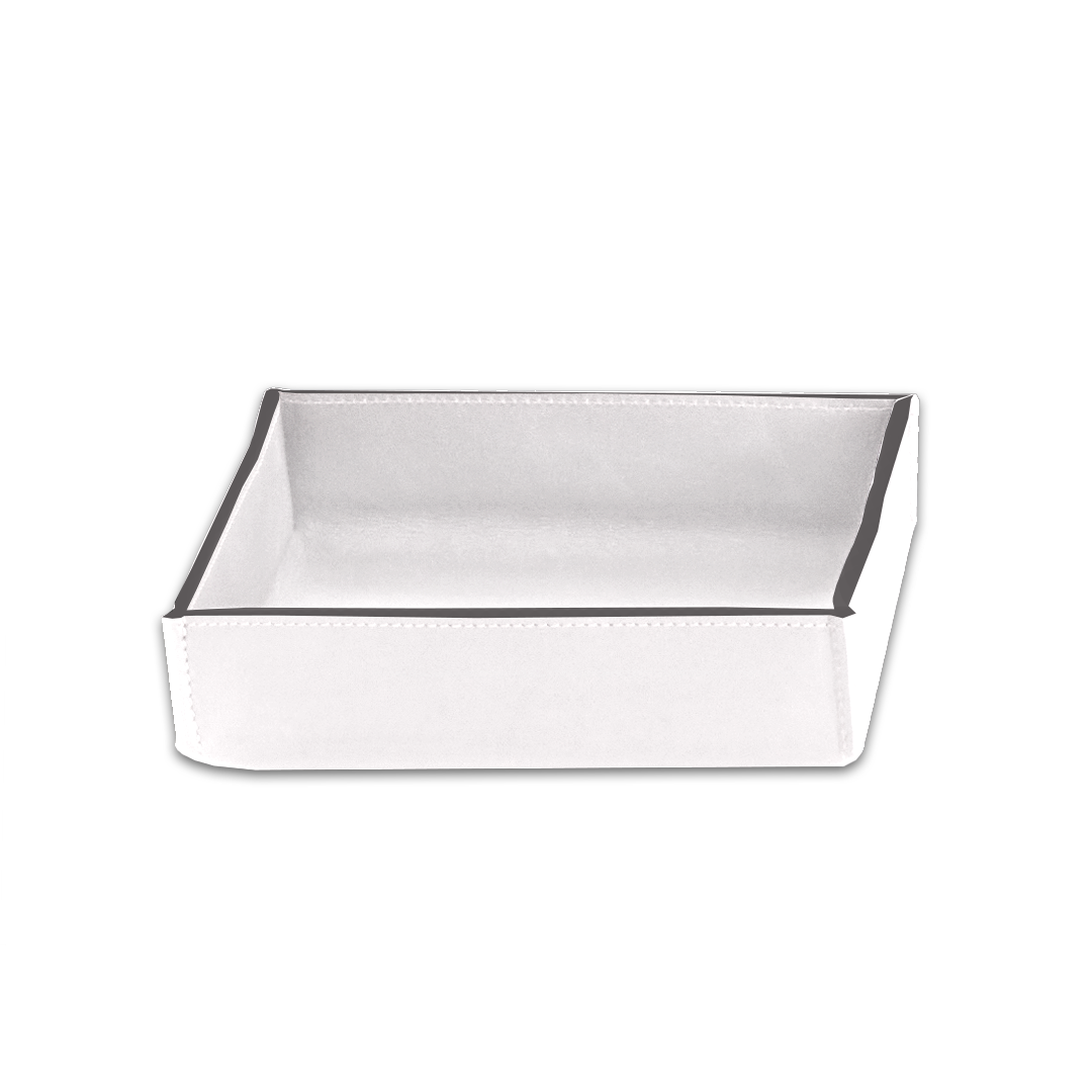 Decor Walther NAPPA TAB Tablett Small Schneeweiß Leder