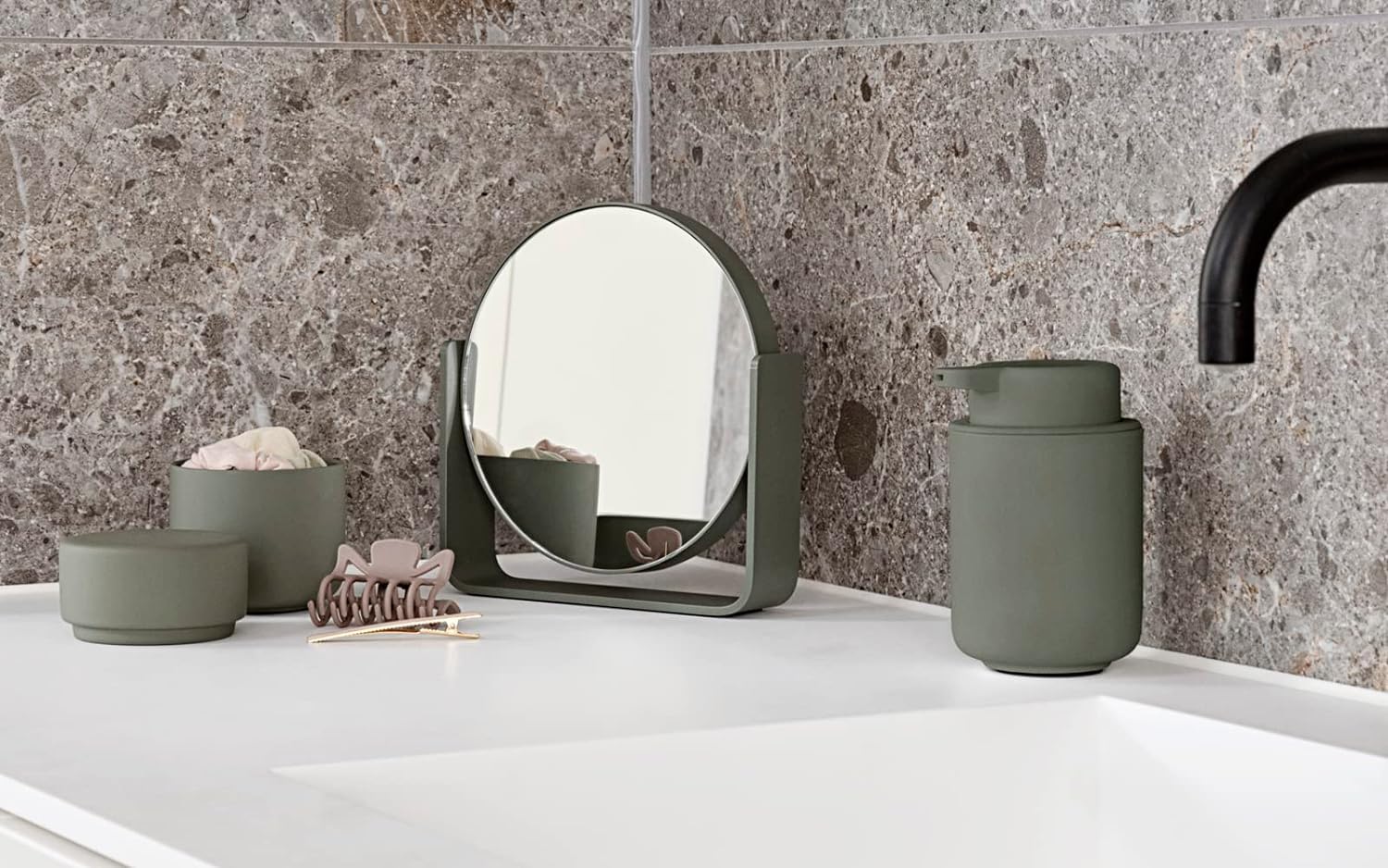 Zone Denmark Ume Tischspiegel 5-fach Olive Green 19 cm