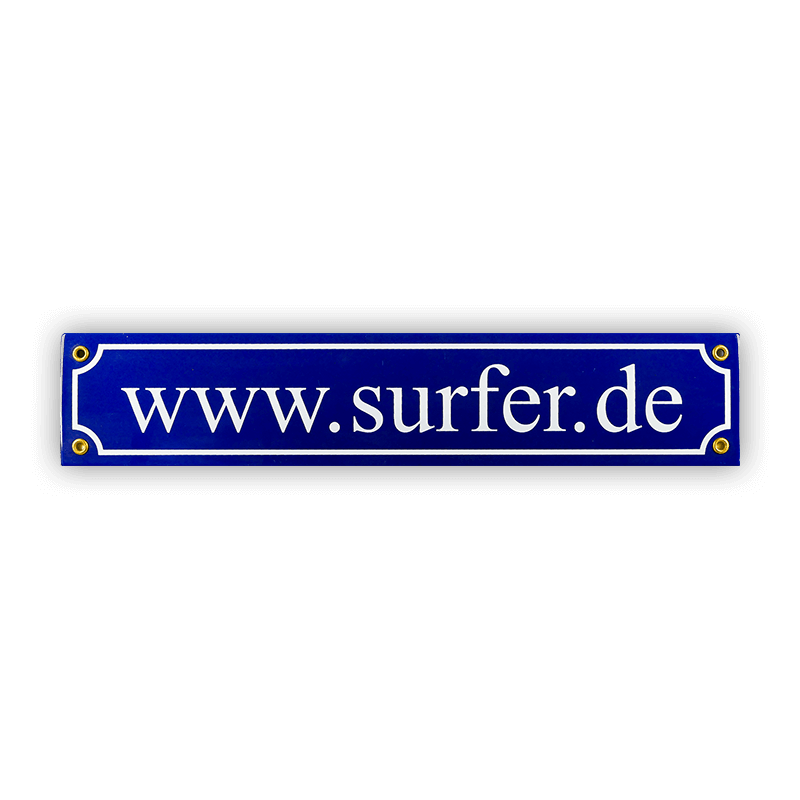 Münder Emaille Lagerschilder www.surfer.de Mini-Straßenschild 40x8
