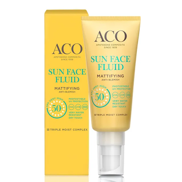 ACO Sun Face Fluid LSF 50+ mattierend 40 ml Mischhaut